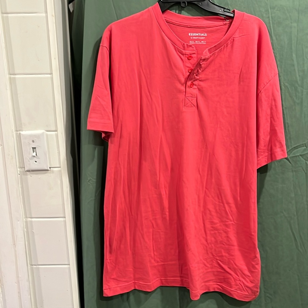 Men short sleeve shirts by Essential by CragFlow size XL coral